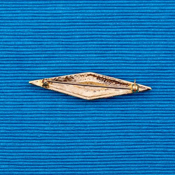 Cream Enamel Diamond Brooch