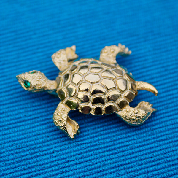 Gold Turtle Brooch