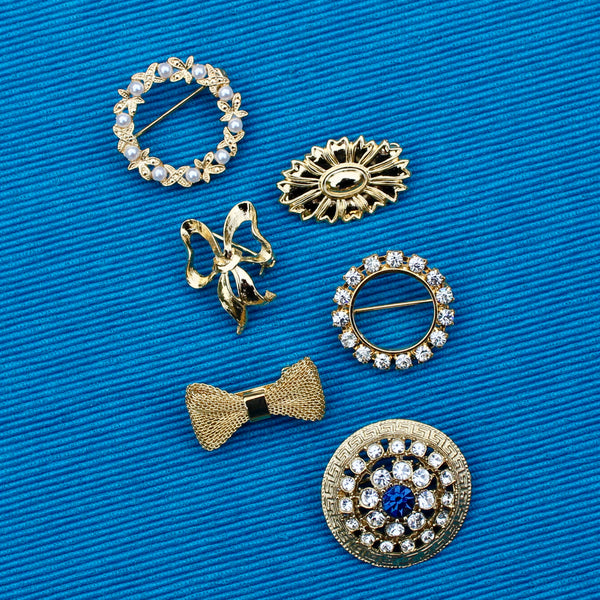 Blue Disc Brooch