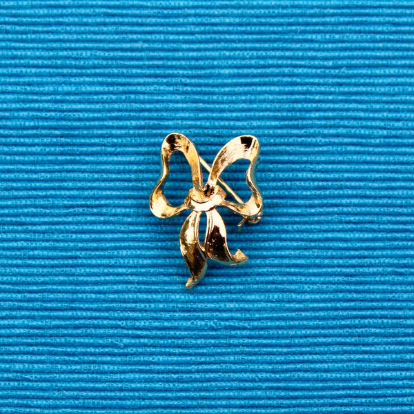 Tiny Gold Bow Pin
