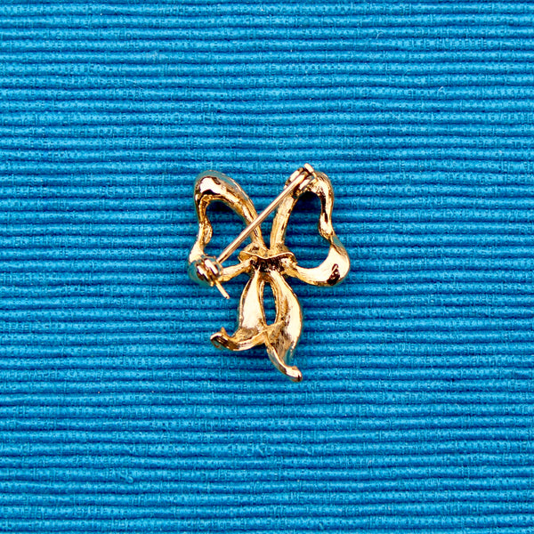 Tiny Gold Bow Pin