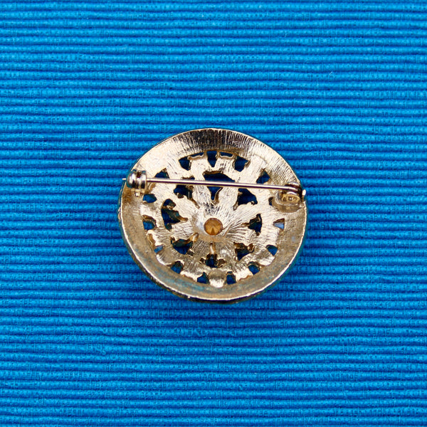 Blue Disc Brooch