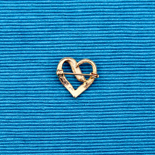 Tiny Rhinestone Heart Pin