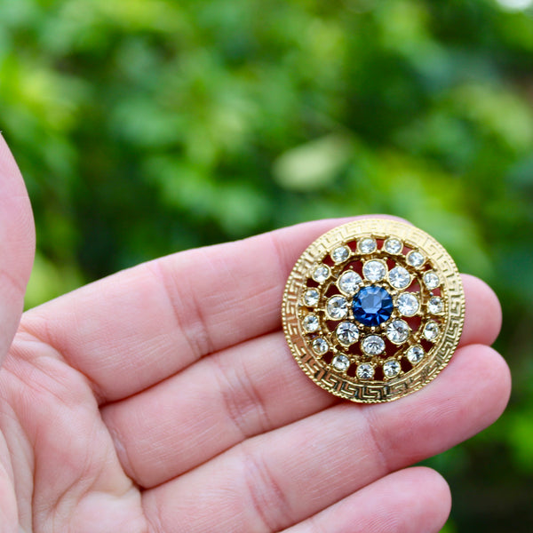 Blue Disc Brooch