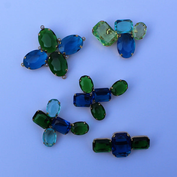 80s Deco Green Brooch