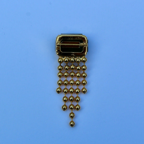80s Deco in Green Brooch