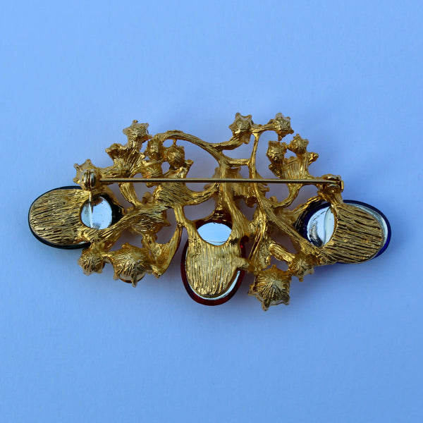 Multi Colour Acorn Brooch