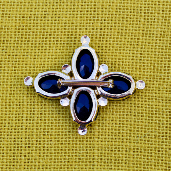 80s Deco Quattro Black Brooch