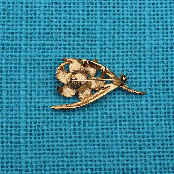 Gold Flower Brooch