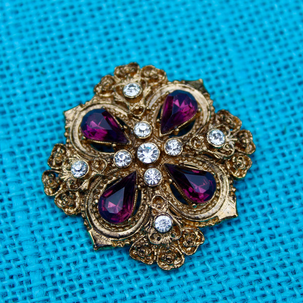 Purple and Gold Gothic Brooch II
