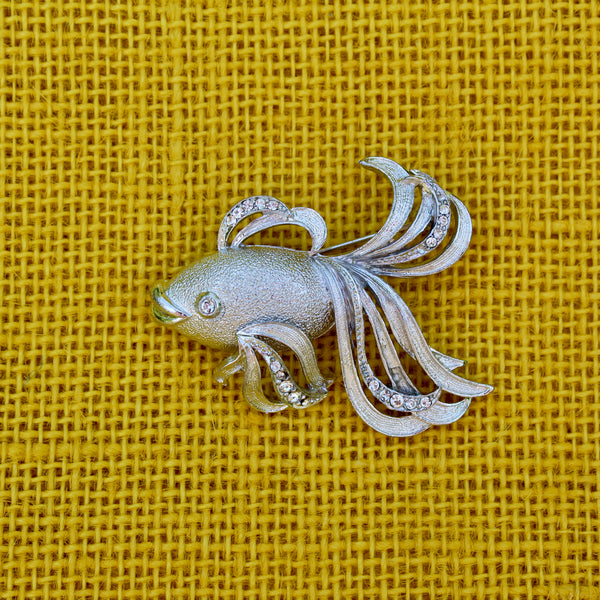 Silver Tropical Fish Brooch