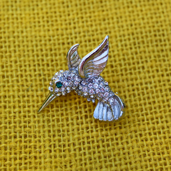 Silver Hummingbird Brooch