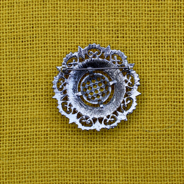 Victorian Revival Silver Sphere Brooch