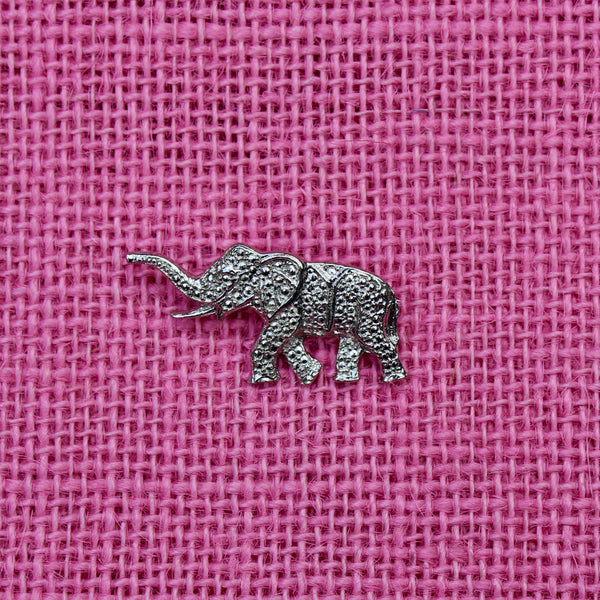 Tiny Silver Elephant Brooch