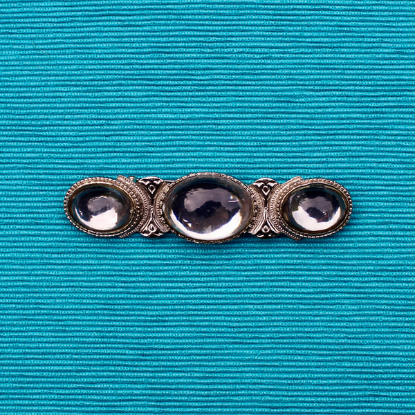 Clear Silver Trio Brooch