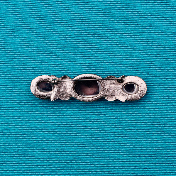 Clear Silver Trio Brooch