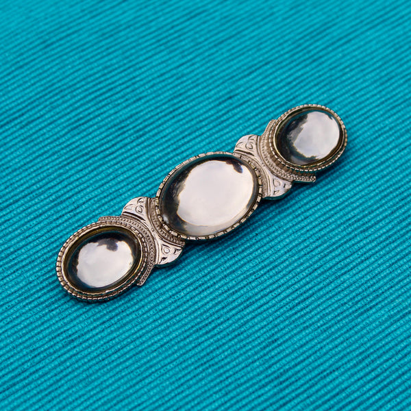 Clear Silver Trio Brooch