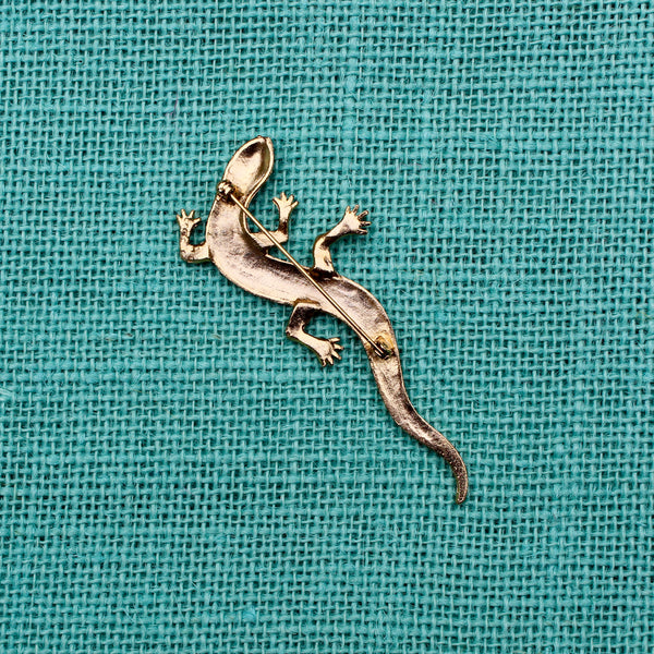 Gold Lizard Brooch