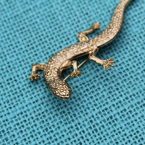 Gold Lizard Brooch
