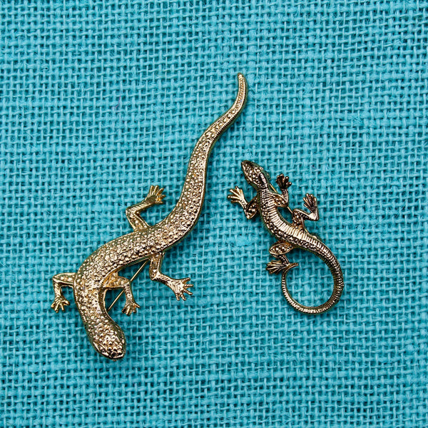 Gold Lizard Brooch