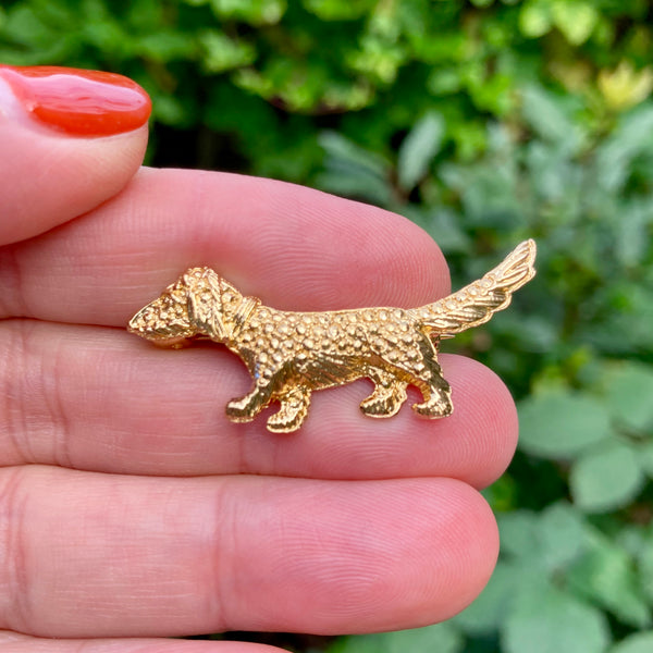 Tiny Gold Dog Pin