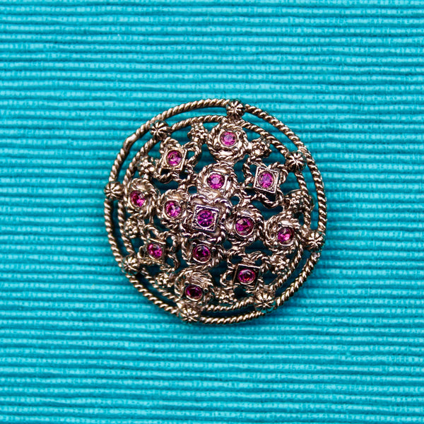 Purple Silver Rope Brooch