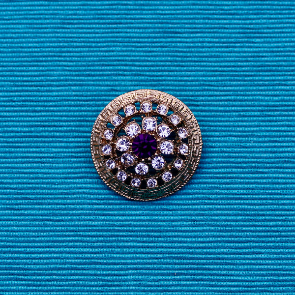 Single Purple Disc Brooch