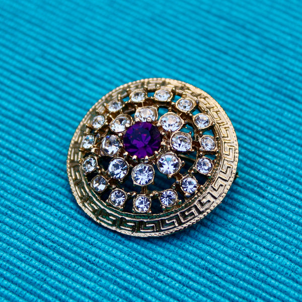 Single Purple Disc Brooch