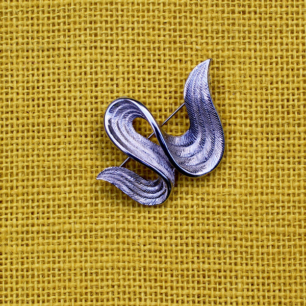 Silver Wave Brooch