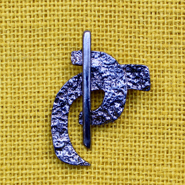 Brutalist Antiqued Silver Abstract II Brooch
