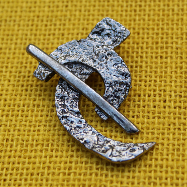 Brutalist Antiqued Silver Abstract II Brooch