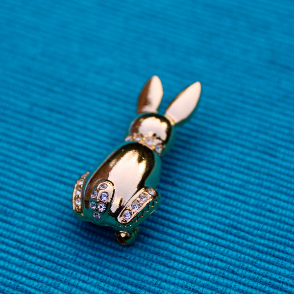 Gold Rabbit Brooch