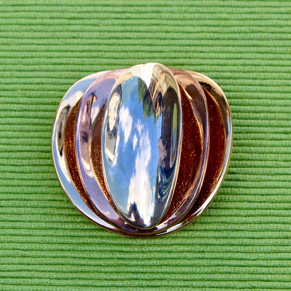 Orena Paris Sphere Brooch in Gold and Copper