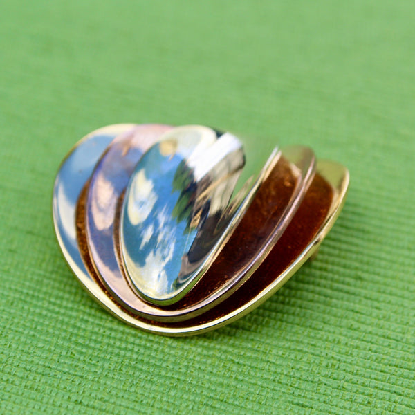 Orena Paris Sphere Brooch in Gold and Copper