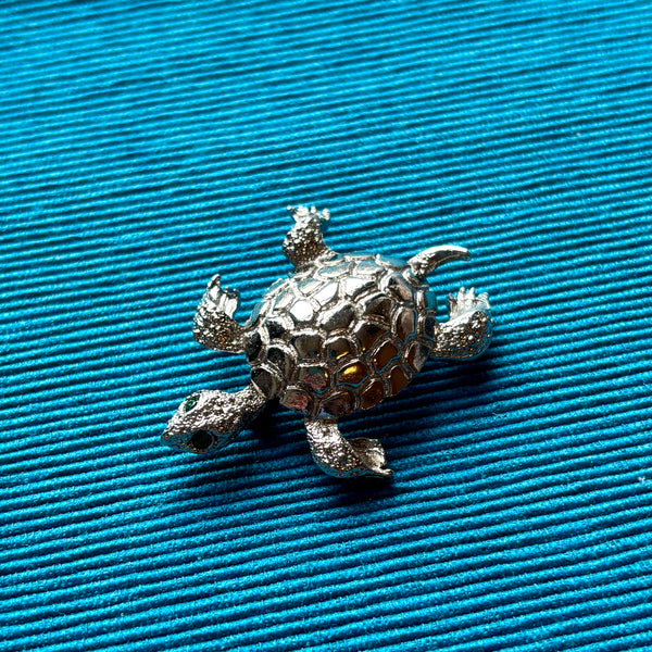 Silver Turtle Brooch