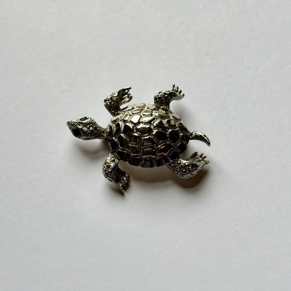Silver Turtle Brooch