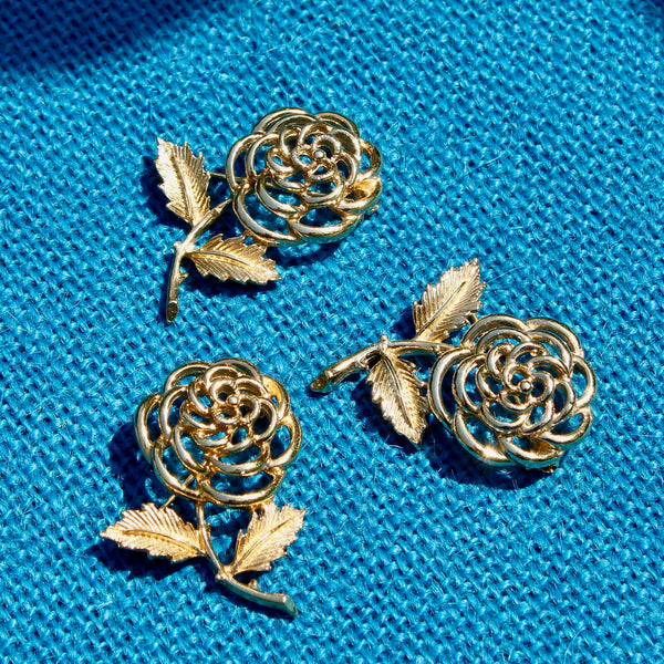 1960s Sarah Coventry Deconstructed Rose Brooch