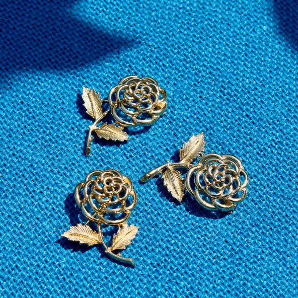 1960s Sarah Coventry Deconstructed Rose Brooch