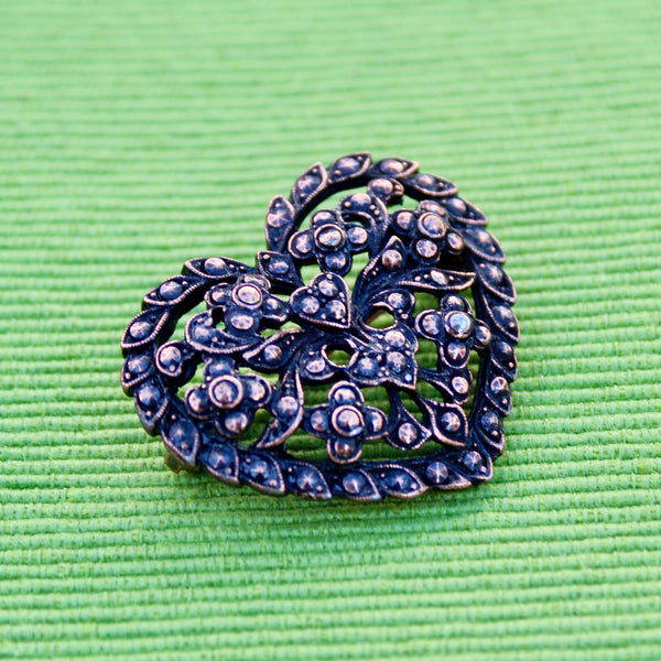 Copper Heart Brooch