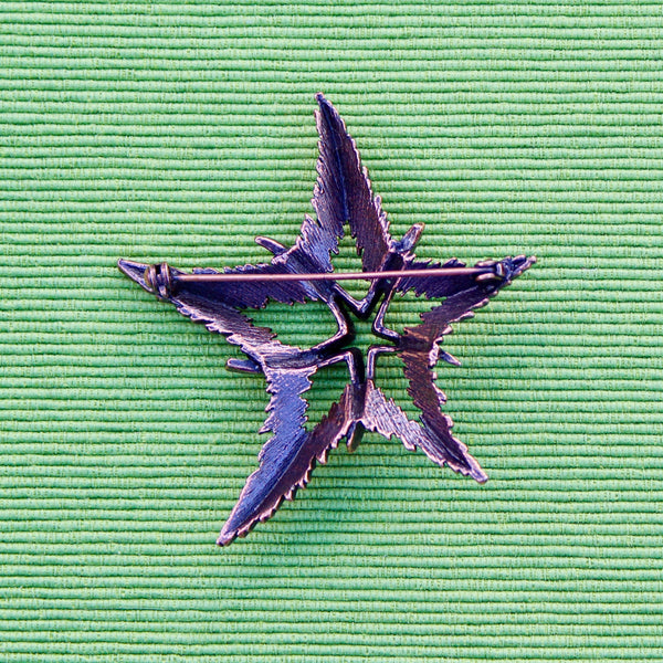 Double Copper Starfish Brooch