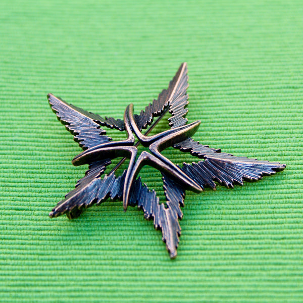 Double Copper Starfish Brooch