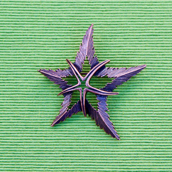 Double Copper Starfish Brooch