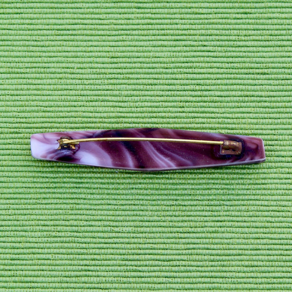 Czech Glass Swirl Pattern Mirrored Brooch
