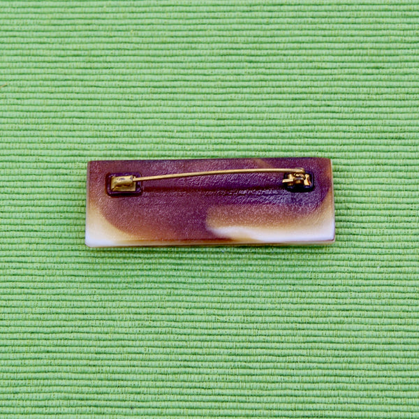 Czech Glass Rectangle Wave Brooch