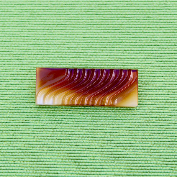 Czech Glass Rectangle Wave Brooch