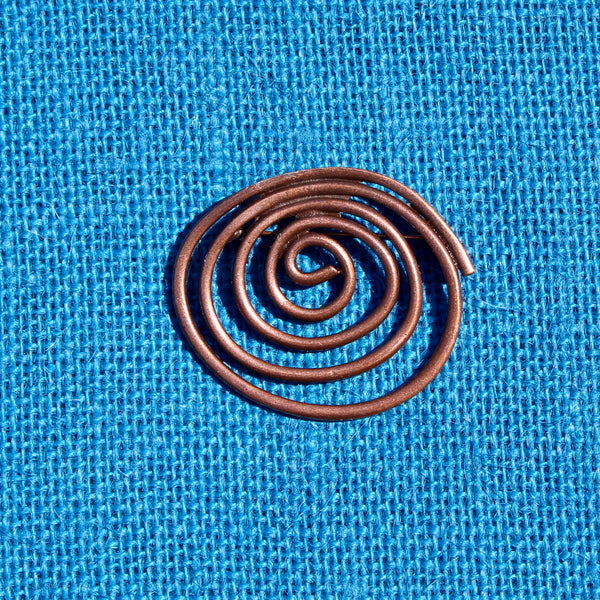 Modernist Copper Spiral Brooch