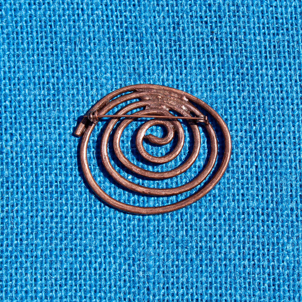 Modernist Copper Spiral Brooch