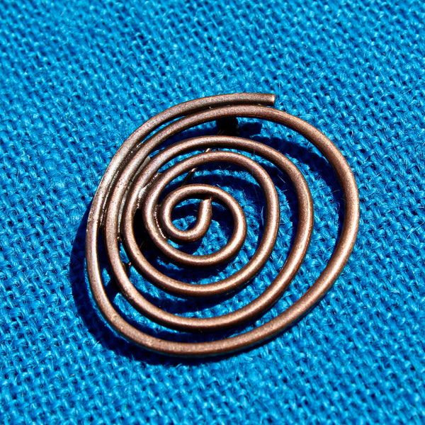 Modernist Copper Spiral Brooch