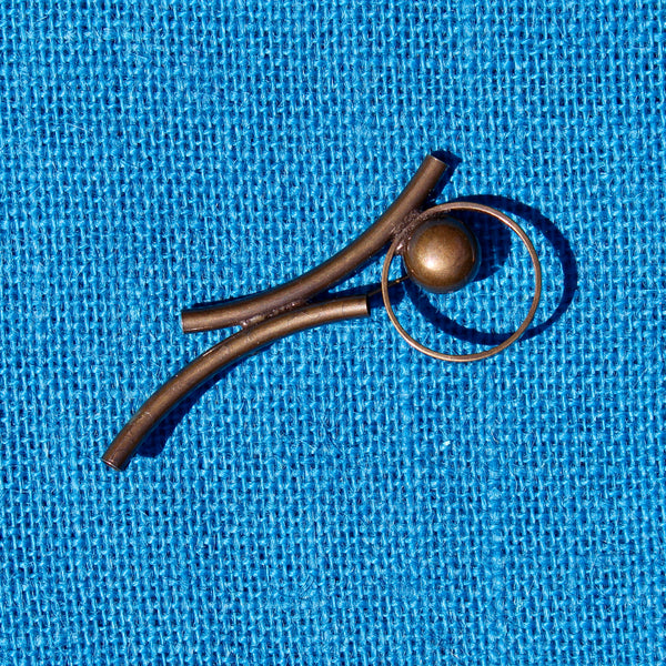 Bronze Solid Circle Brooch