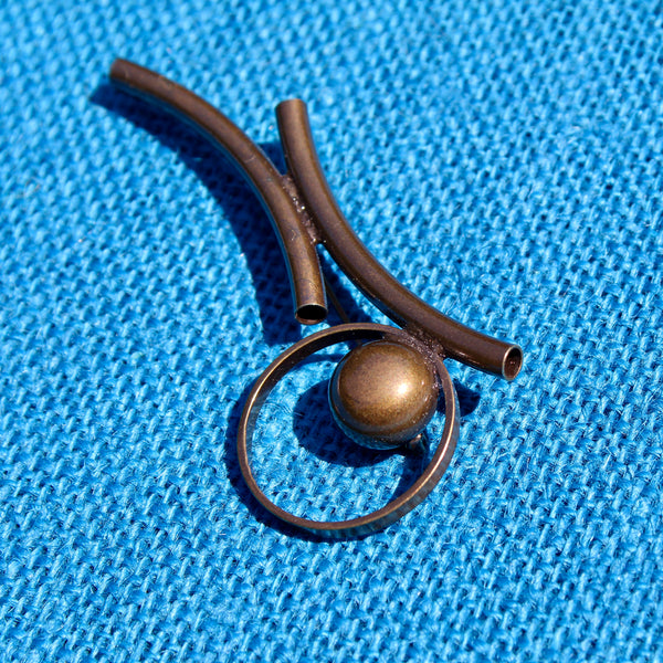 Bronze Solid Circle Brooch
